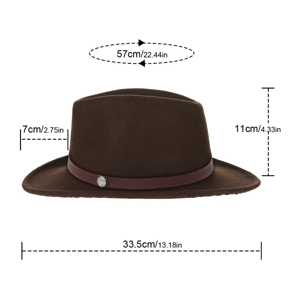 GEMVIE Western Fedora Cowboy Hat – Unisex Wide Brim Sombrero - Evallys.com