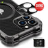 Carbon Fiber Lens Protection Phone Case for iPhone 14 Plus 12 13 Pro Max Mini Compatible with MagSafe Metal Bumpers Cover - Evallys.com