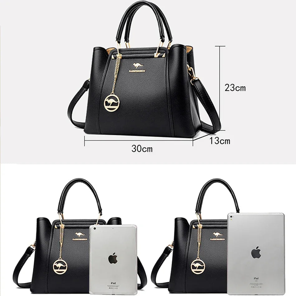 2024 Luxury Women Designer 3 Layers Shoulder Crossbody Sac Ladies Large Capacity Leather Handbags Shopper Brand Messenger Totes - Evallys.com