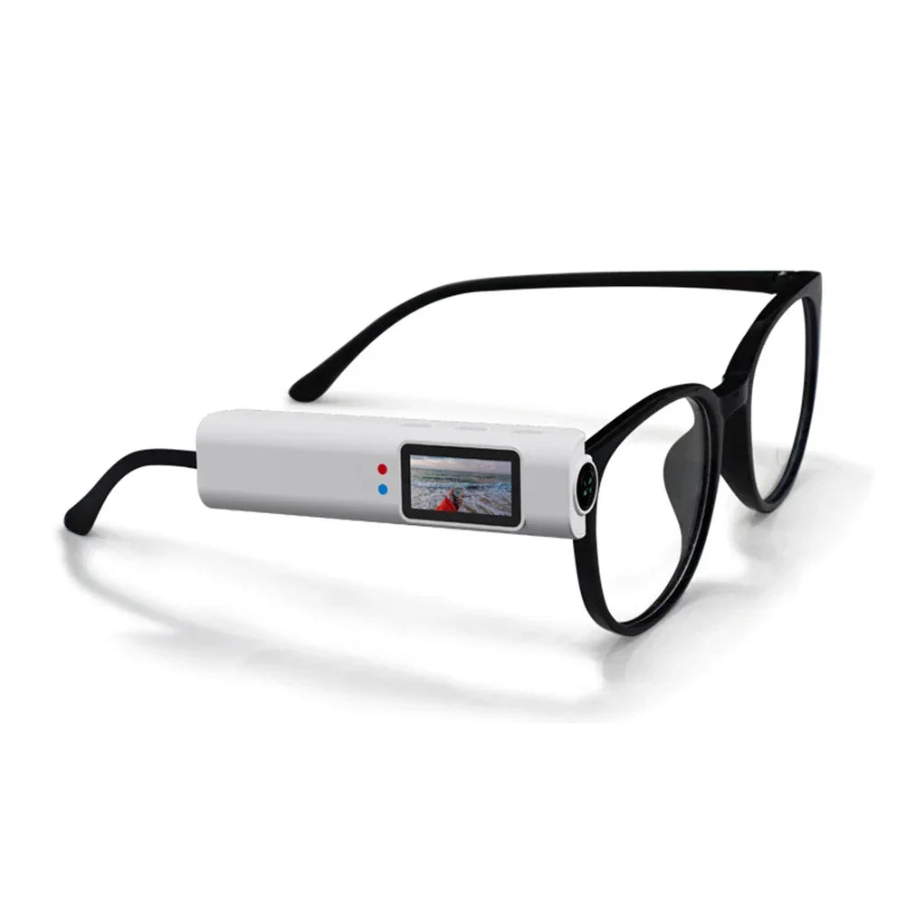 2.7K HD Glasses Camera WiFi Mini Digital Camera 0.96inch IPS Screen Motorcycle Action Cam Eyeglasses Camera for Driving Hiking - Evallys.com