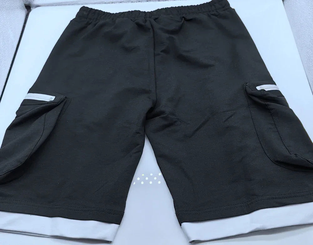 Mens Summer Cargo Shorts Cotton Workout Fitness Shorts Breathable Jogger Training Gyms Bodybuilding Multi Pocket Yellow Shorts - Evallys.com