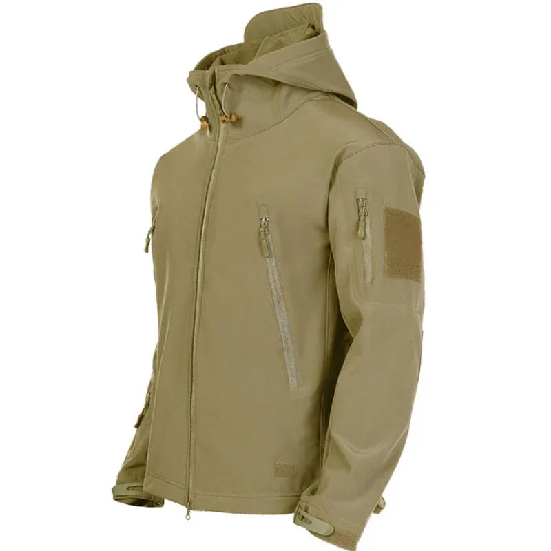 Military Shark Skin Soft Shell Jackets Men Tactical Windproof Waterproof jacket men Army Combat Jackets Mens Hooded Bomber Coats - Evallys.com