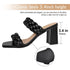 Elegant Women's Braided Heels Sandalias Fashion Strappy Square Sandals Open Toe Backless Mules Slip On Block Heeled Shoes - Evallys.com