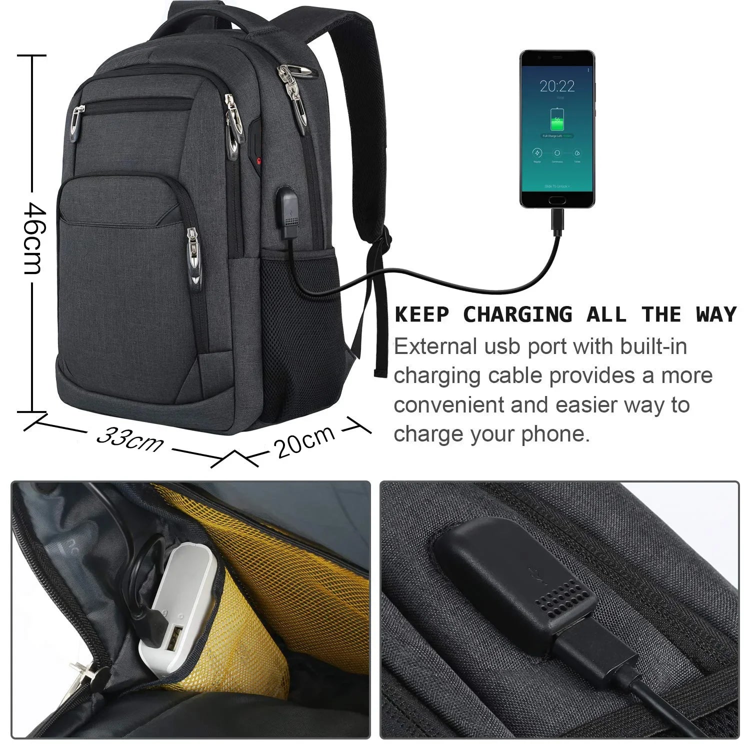 Man Backpack Men Travel Bag Outdoor Camera Lens Bag Black Ergonomics Laptop Bag Large Capacity Mountaineering Waterproof Handbag - Evallys.com