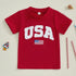 Independence Day Kids T-Shirt with USA Flag Embroidery Patriotic Short Sleeve Tee for Boys Loose Fit Summer Top - Evallys.com
