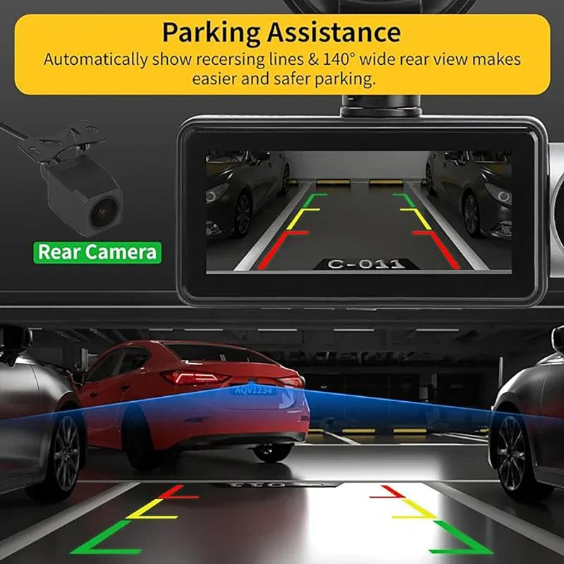 Dash Cam for Cars 4K Front and Rear Camera Car Dvr WIFI Car Camera for Vehicle Video Recorder Rear View Camera Parking Monitor - Evallys.com
