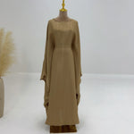 Luxury Satin Batwing Abaya Kaftan – 20 Colors Dubai Maxi Dress - Evallys.com