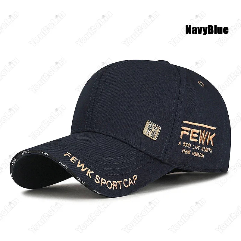 High Quality Chinese Style FEWK Letter Embroidery Cotton Adjustable Hard top Baseball Cap Sun Hat Trucker Caps Dad Hats - Evallys.com