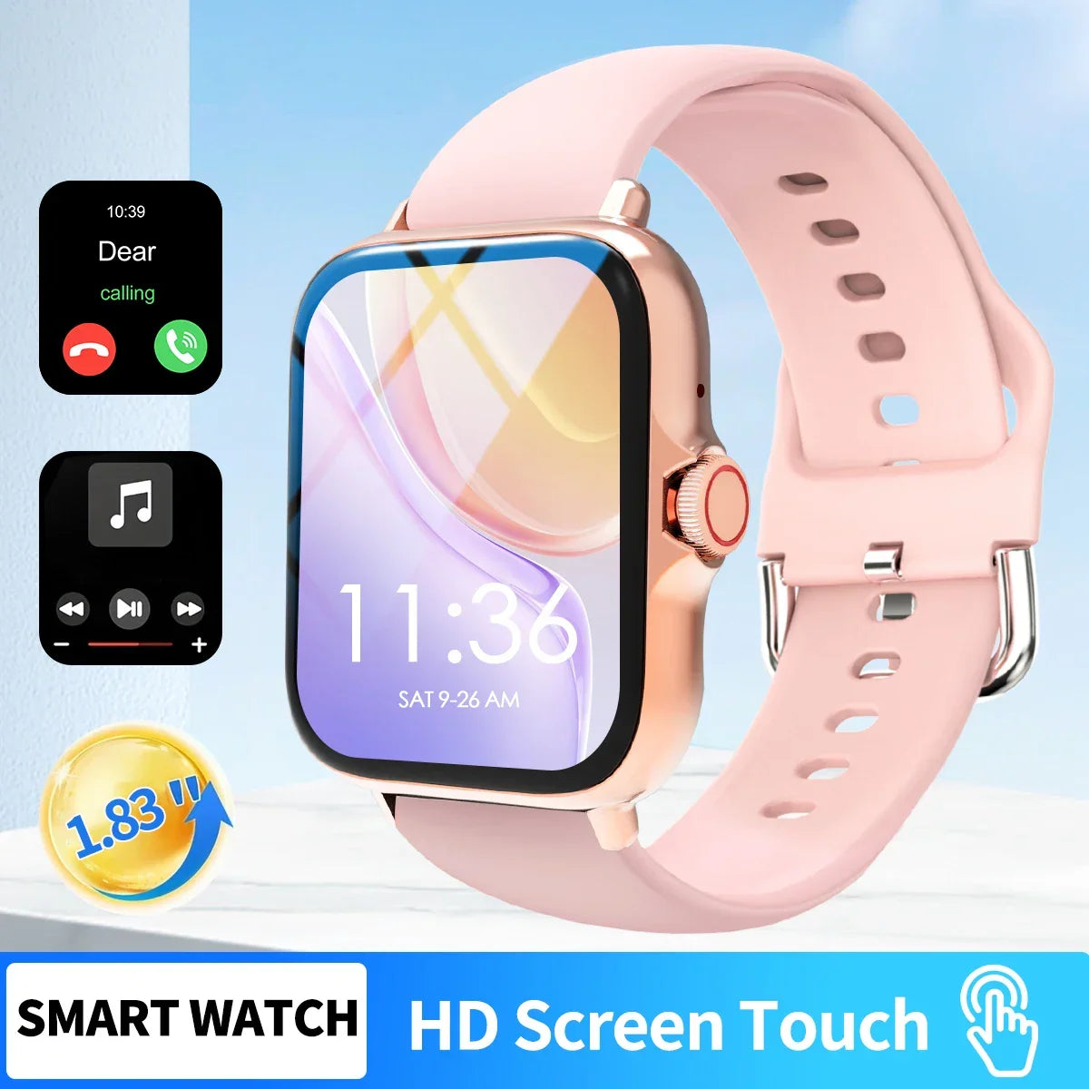 Hot Smart watch, wireless call/wireless music, message reminder,custom dial wallpaper and other functions, unisex - Evallys.com