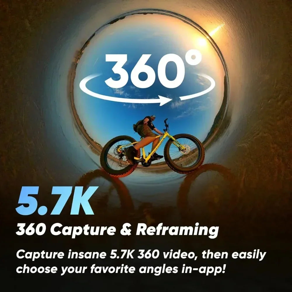 Authenticity guarantee.Action Camera with 5.7K 360 Active HDR Video, 4K Single-Lens Camera, Waterproof, FlowState Stabilization. - Evallys.com