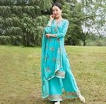 India Pakistan Punjabi Suit Set – Dupatta, Kurta, Pants & Scarf - Evallys.com