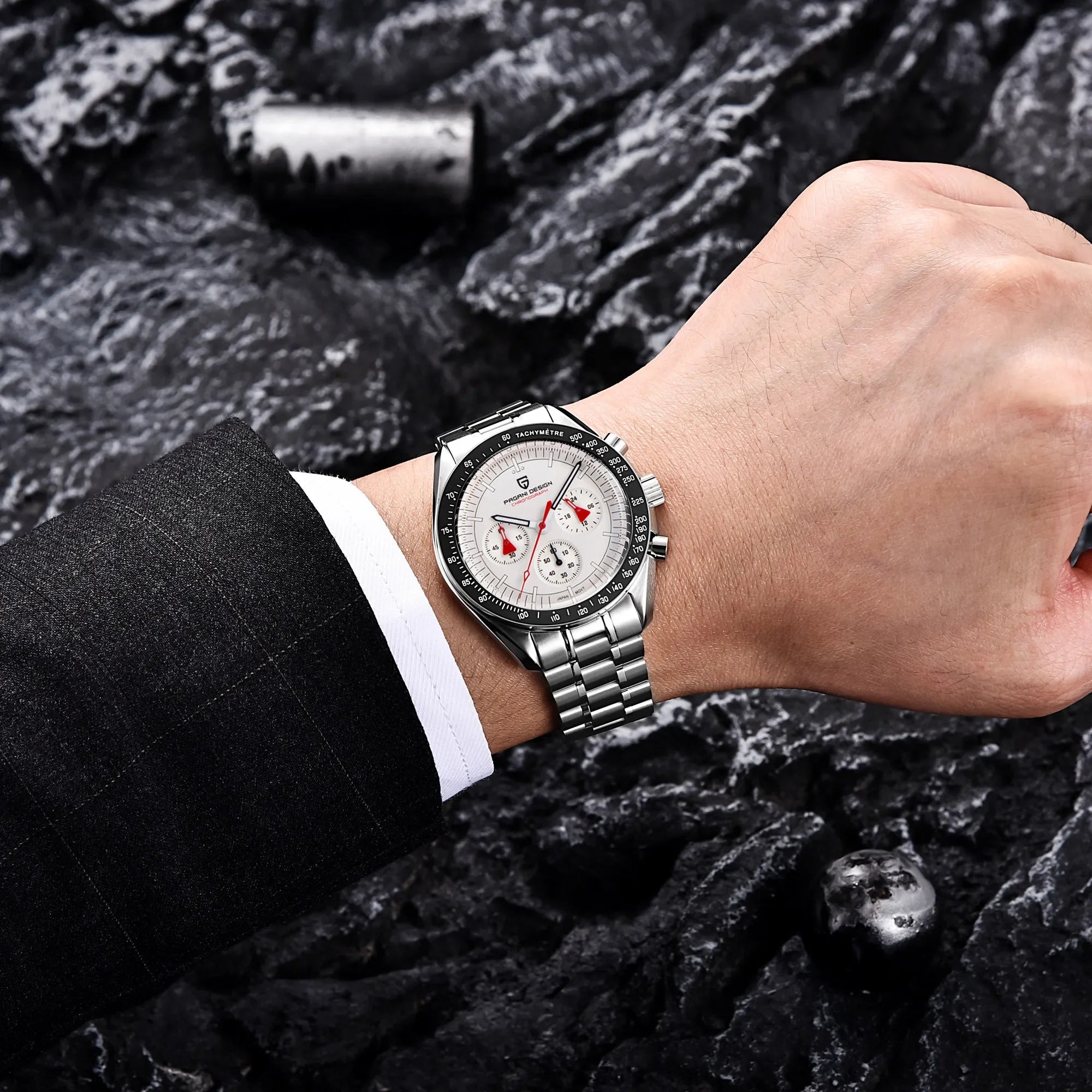 PAGANI DESIGN V4 New Quartz Men's Automatic Date Speed Chronograph Sapphire Mirror Sport Waterproof Watch All Steel VK63 Watches - Evallys.com