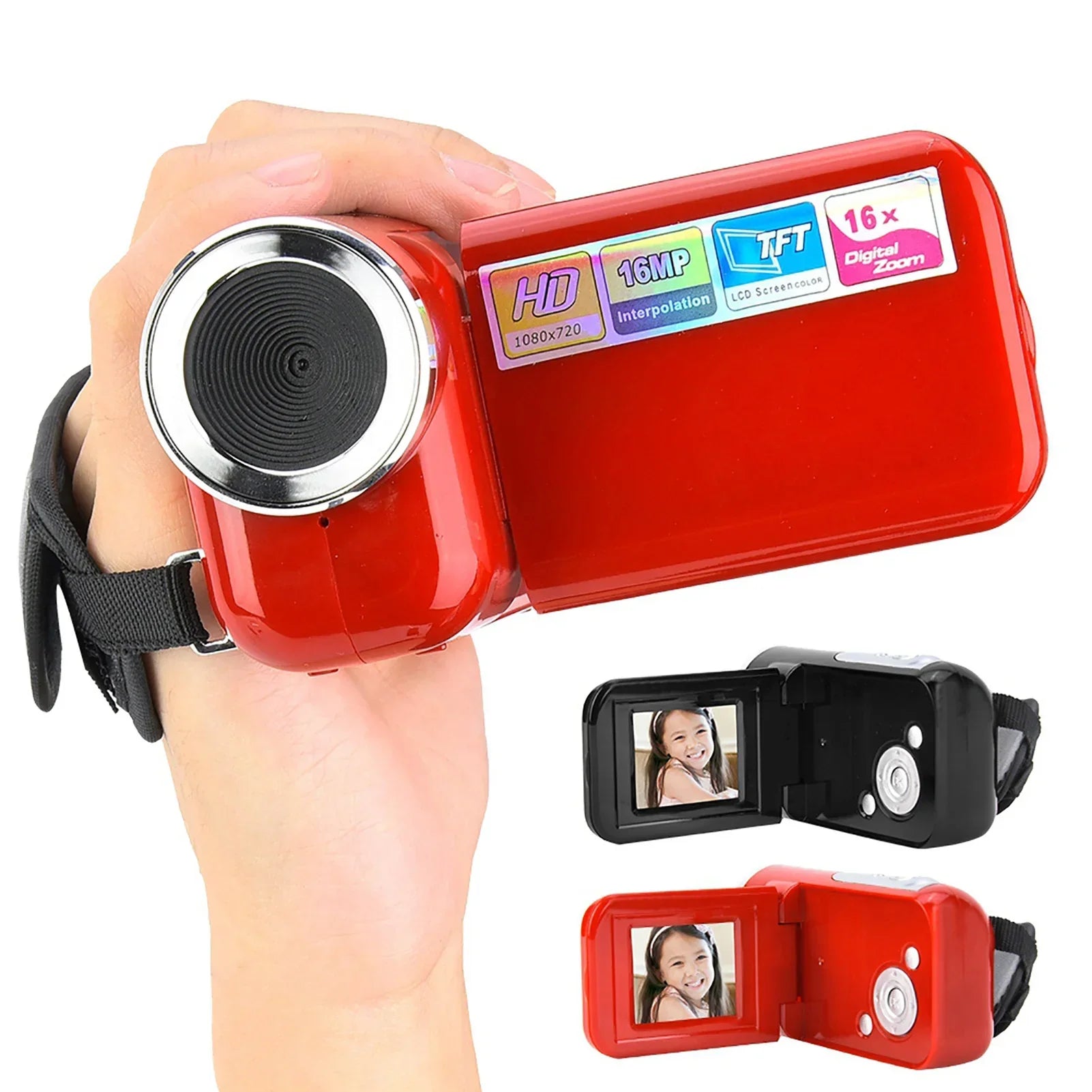 Digital Video Camera Portable Children Kids HD Digital Video Camera Camcorder with LCD Sceen Camcorder Recorder - Evallys.com