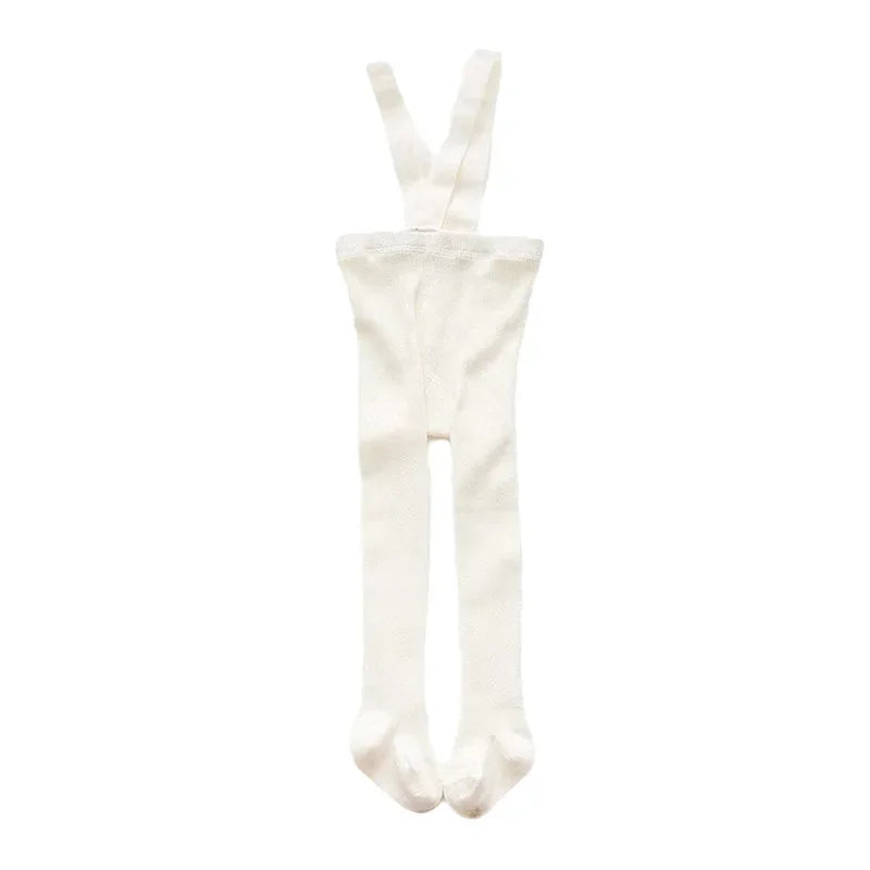 Children s Solid Color Winter Leggings with Stretchable Suspender Tights for Girls and Boys - Infant and Toddler Baby Pantyhose - Evallys.com