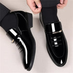 Men’s Formal Dress Loafers – Patent Leather Slip-On Business Shoes - Evallys.com