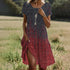 Ethnic Print O-Neck Midi Dress – Summer Casual Beach Vacation Wear - Evallys.com