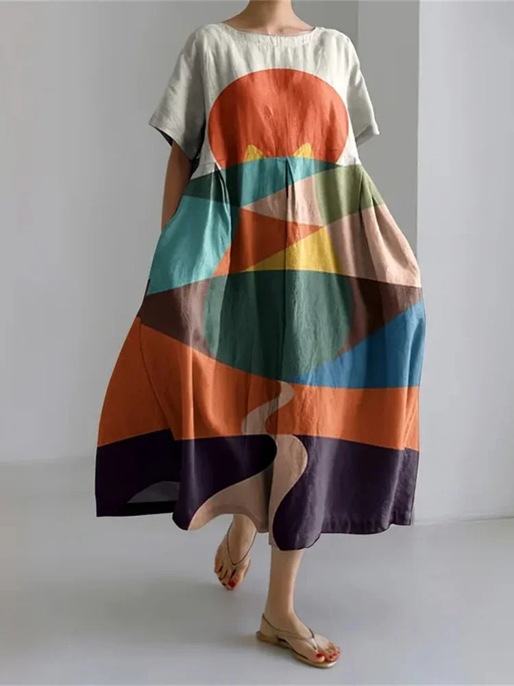3D Printed Women’s Crew Neck Dress – Harajuku Street Party Wear - Evallys.com