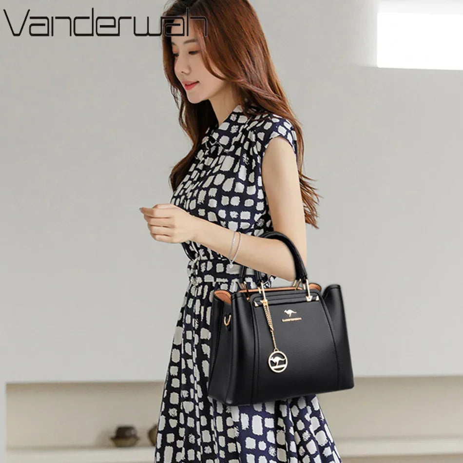 2024 Luxury Women Designer 3 Layers Shoulder Crossbody Sac Ladies Large Capacity Leather Handbags Shopper Brand Messenger Totes - Evallys.com