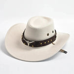 Vintage Suede Western Cowboy Hat – Party & Cosplay Big-Brim Cap - Evallys.com