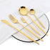 48pcs Black Gold Cutlery Set Knife Fork Coffee Spoon Dinnerware Stainless Steel Tableware Flatware Western Kitchen Silverware
