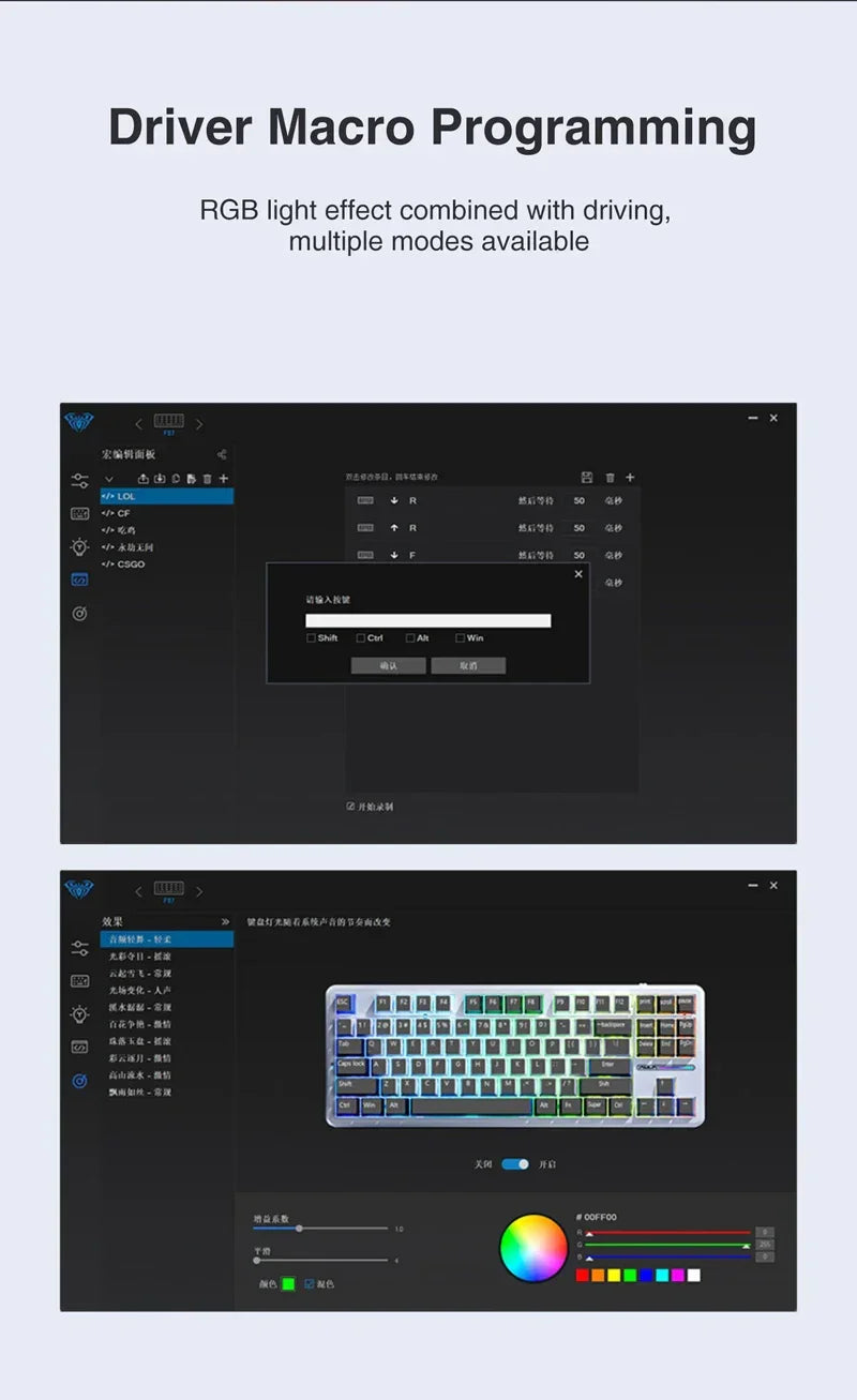 AULA F87 Pro Mechanical Keyboard 3 Mode 2.4G/USB/Bluetooth Tri Mode Wireless Gaming Keyboard 87 Key Hotswap RGB Gasket Keyboard - Evallys.com