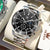 OLEVS Men's Watches Top Brand Luxury Watch for Men Original Waterproof Stainless Steel Chronograph Moon Phase Date Rota Dial - Evallys.com