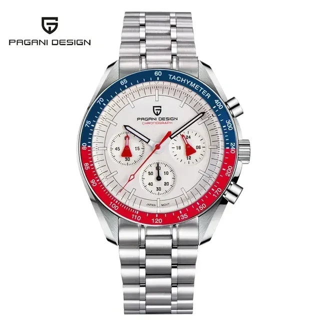 PAGANI DESIGN V4 New Quartz Men's Automatic Date Speed Chronograph Sapphire Mirror Sport Waterproof Watch All Steel VK63 Watches - Evallys.com