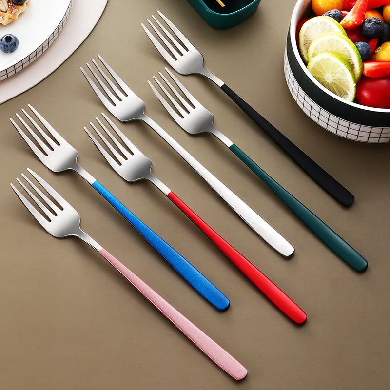 Portable Cutlery Set for Camping & Travel 4pcs Stainless Steel Knife, Fork, Spoon Kit with Storage Box