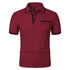 New Men's Short Sleeve Polo Shirts Solid Color Casual T-shirt Summer Trendy Breathable Loose Basic Splice Top Pockets Men Shirts - Evallys.com