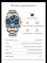 OLEVS Men's Watches Automatic Mechanical Business Wristwatch Waterproof Stainless Steel Strap Watch for Man Skeleton Calendar - Evallys.com