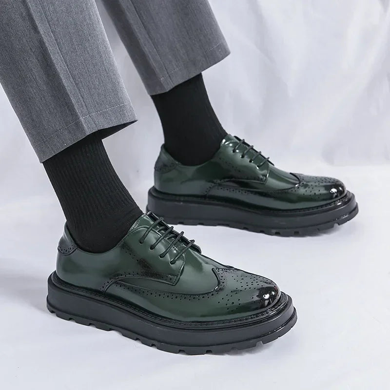Green Patent Leather Oxford Shoes – Men’s Formal Business Dress Shoes - Evallys.com