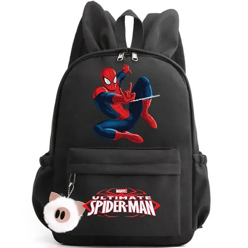 Spider Man Backpack for Girls Boys Teenager Children Rucksack Casual School Bags Travel Rabbit Ears Backpacks Mochila Travel Bag - Evallys.com