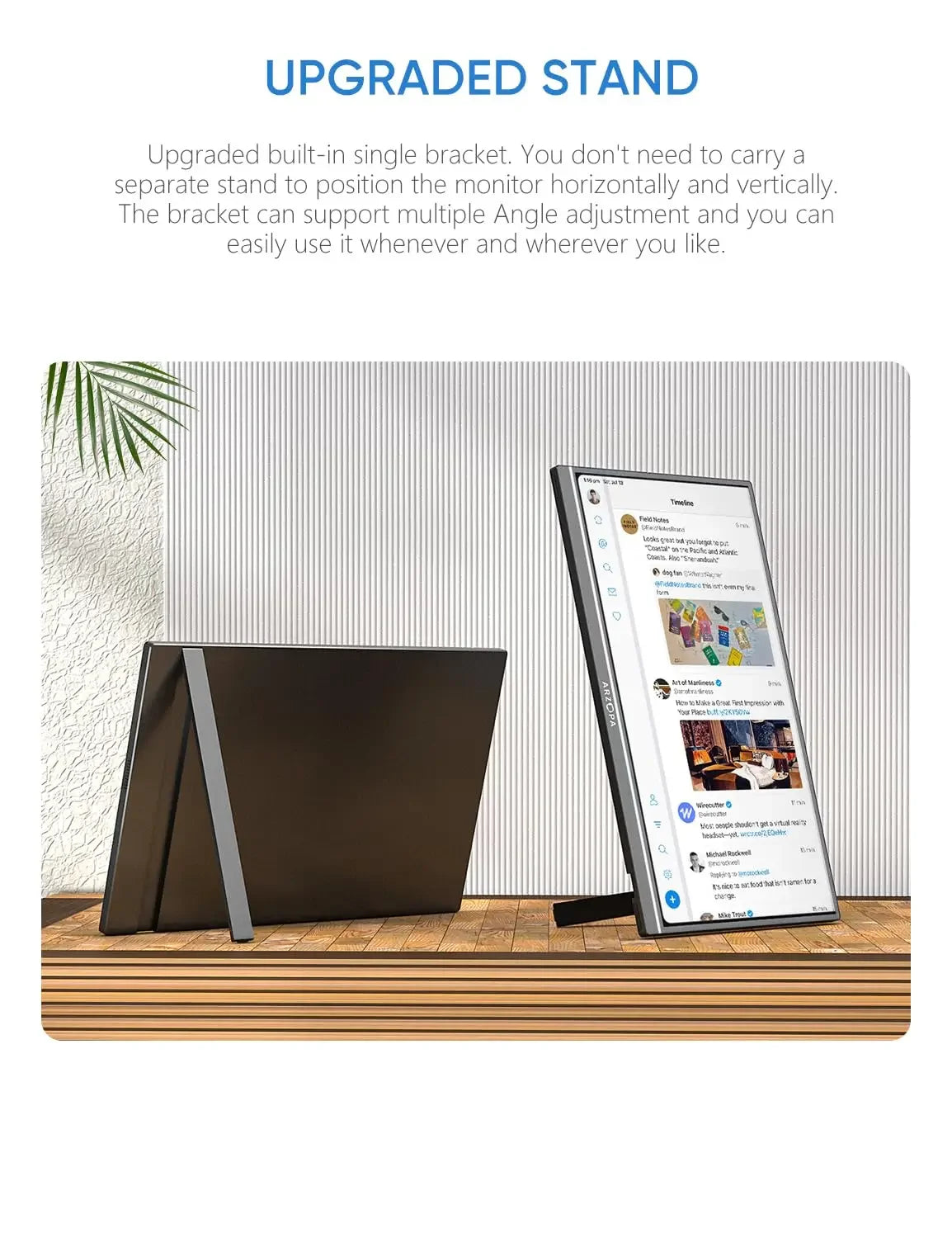 ARZOPA Portable Monitor 17.3'' 1080P HDR IPS Kickstand Speakers for PC Mac Phone Xbox Switch PS HDMI USB External Laptop Screen - Evallys.com