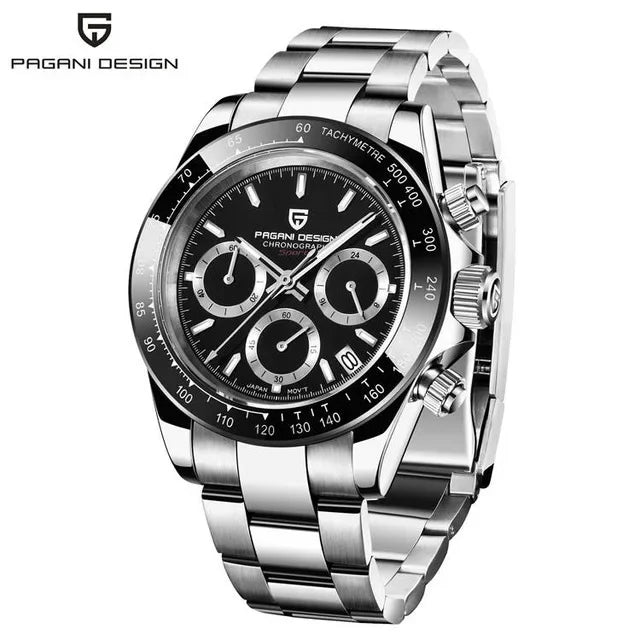40mm New V2 PAGANI DESIGN Men's Quartz Watches Sapphire Retro Chronograph Stainless Steel Waterproof Watch Men Relogio Masculino - Evallys.com