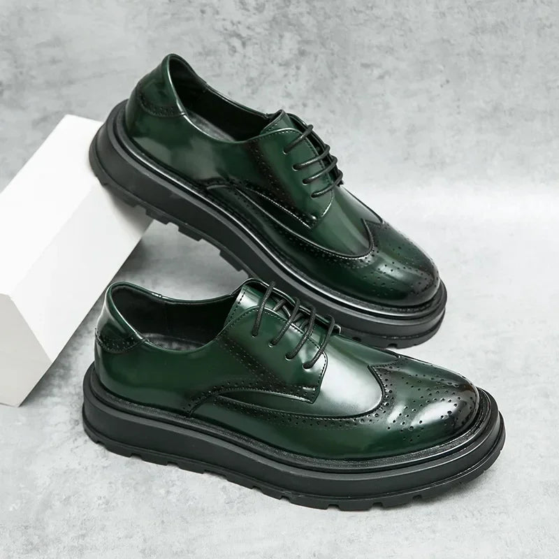 Green Patent Leather Oxford Shoes – Men’s Formal Business Dress Shoes - Evallys.com