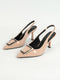 Women's Kitten Heel Slingback Low Pumps 3 Inches Stiletto Pointed Closed Toe Elegant Dressy Bridal Wedding Party Shoes - Evallys.com