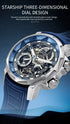 FEICE 2025 new double-sided skeleton trend men's automatic mechanical watch luminous waterproof-FM511 - Evallys.com