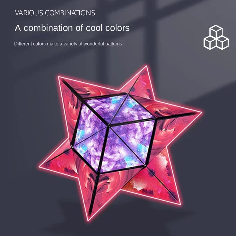 Variety Geometric Changeable Magnetic Magic Cube Anti Stress 3D Hand Flip Puzzle Cube Kids Stress Reliever Fidget Toy - Evallys.com