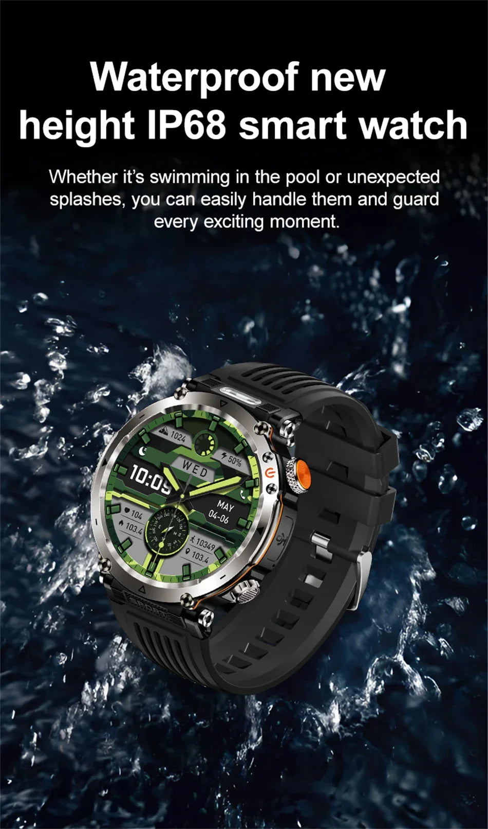 1.7-Inch Display 600mAh Large Battery Outdoor Smartwatch with Sport mode Heart Rate Bluetooth Call Smart Watch For Men 2025 NEW - Evallys.com