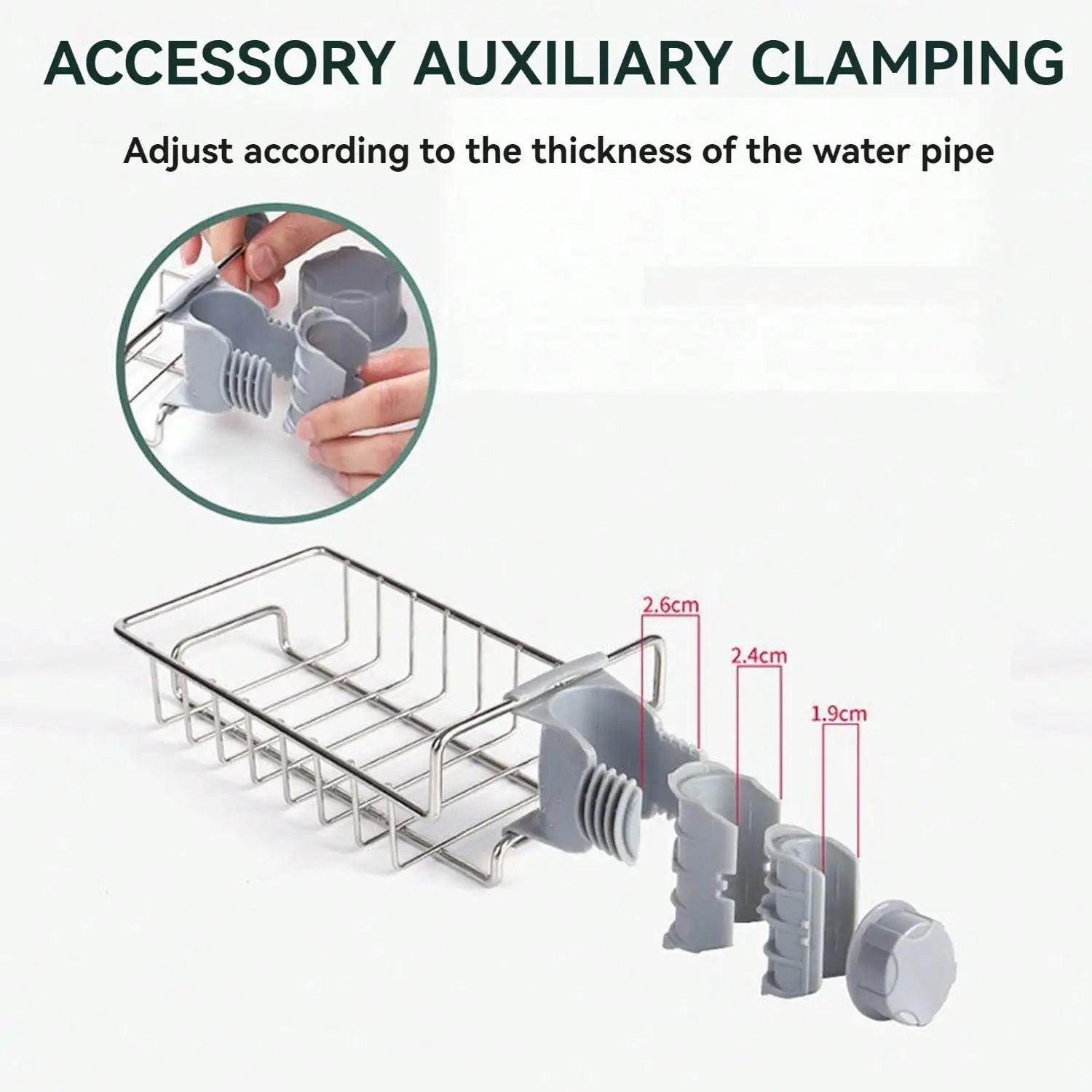 Faucet Sponge Holder for Kitchen Sink, Sponge Drain Rack, Stainless Steel Hanging Storage Rack, Soap Dish Brush Dishcloth