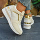 Women’s Rhinestone Sneakers – Fashion Lace-Up, Thick Sole & Non-Slip - Evallys.com