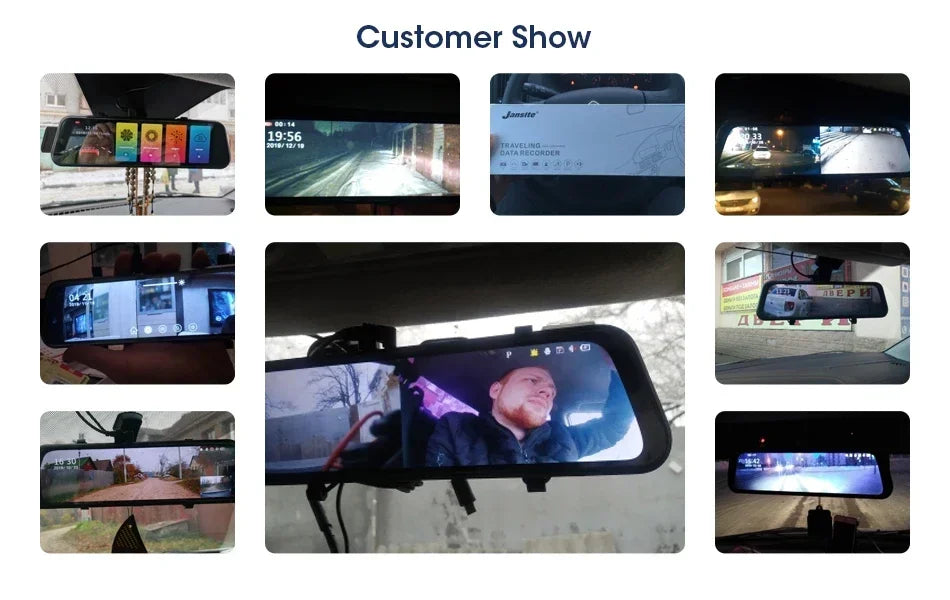 10.26'' Dash Cam 4K Car Mirror Video Player Wireless Carplay Android Auto GPS Car Monitor Multimedia Rearview Camera Dashboard - Evallys.com