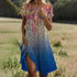 Ethnic Print O-Neck Midi Dress – Summer Casual Beach Vacation Wear - Evallys.com