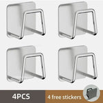 Kitchen Stainless Steel Sink Sponges Holder Self Adhesive Drain Drying Rack Kitchen Wall Hooks Accessories Storage Organizer