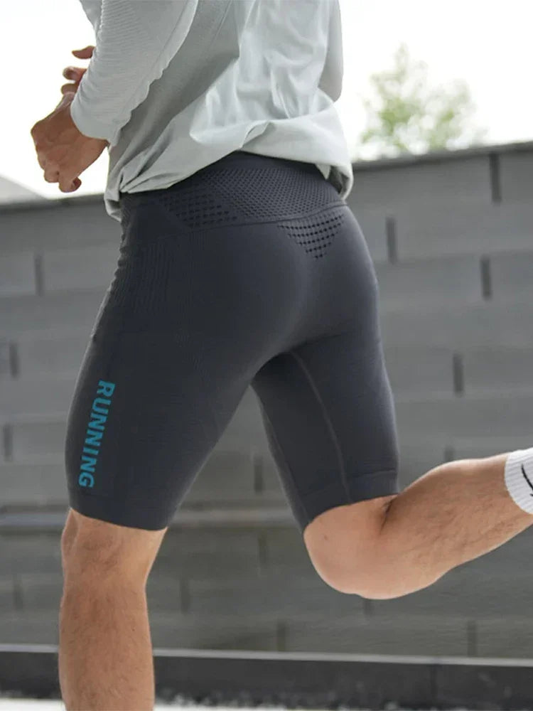 Sports Running Jogging Shorts Mens Cycling Breathable Elastic Slim Fit Shorts Summer Fashion Letter Print Men's Quick-dry Shorts - Evallys.com