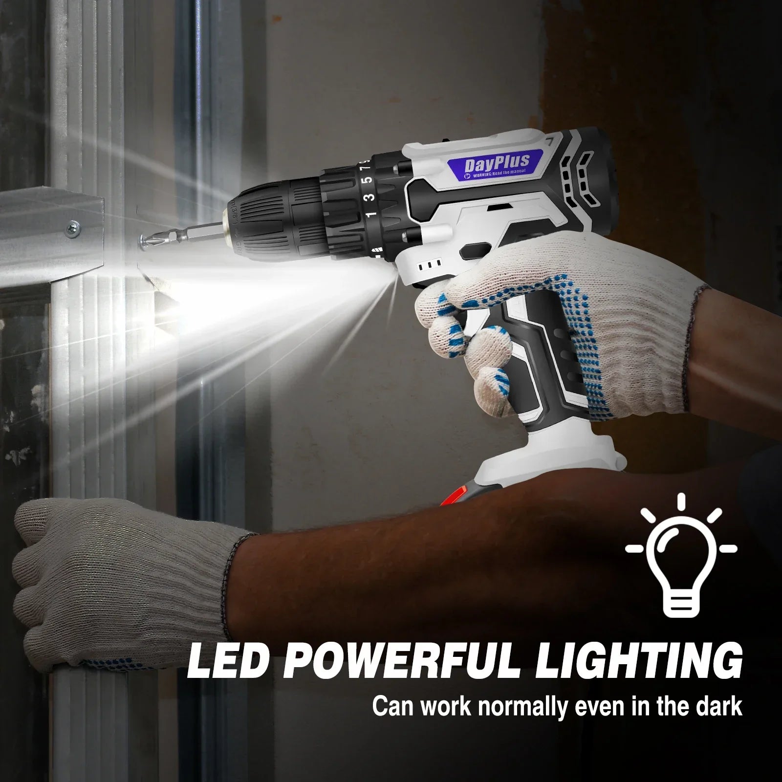 21V Portable Cordless Power Drill Set Impact Screw Driver with 1500mAh Li-Ion Rechargeable Battery 25+1 Torque Setting 45N.m - Evallys.com