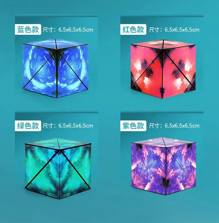 Variety Geometric Changeable Magnetic Magic Cube Anti Stress 3D Hand Flip Puzzle Cube Kids Stress Reliever Fidget Toy - Evallys.com
