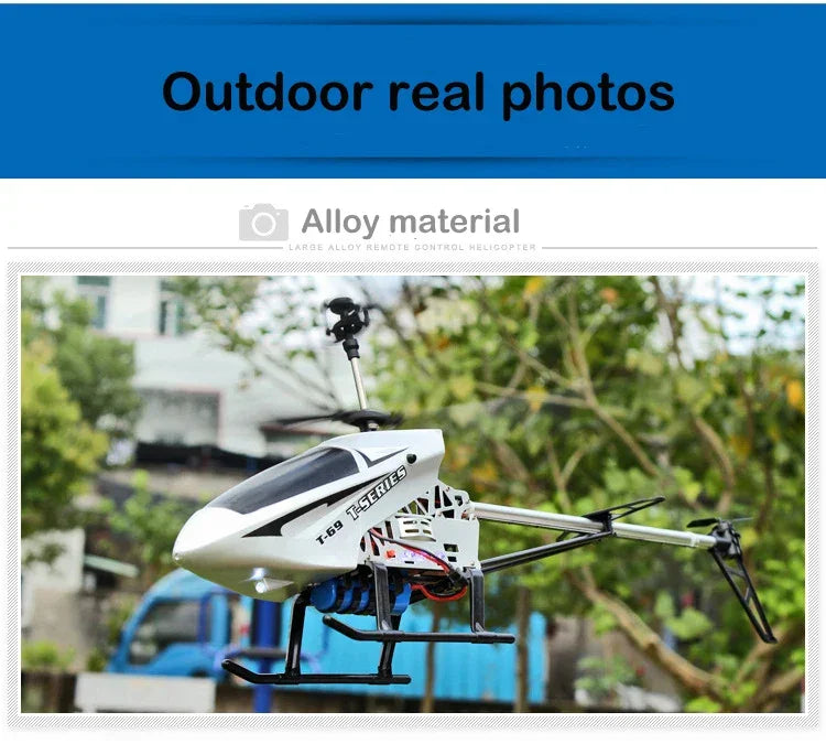 Rc Helicopter With Remote Control Extra Durable Big Plane Toy For Kids Drone Model Outdoor 3.5CH 80cm Aircraft Large Helicoptero - Evallys.com