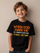 When God Made Me He Grinned and Said funny Sarcastic Saying Novelty Aesthetic Graphic Kid T-Shirt Casual Kid T Shirts Trending T - Evallys.com