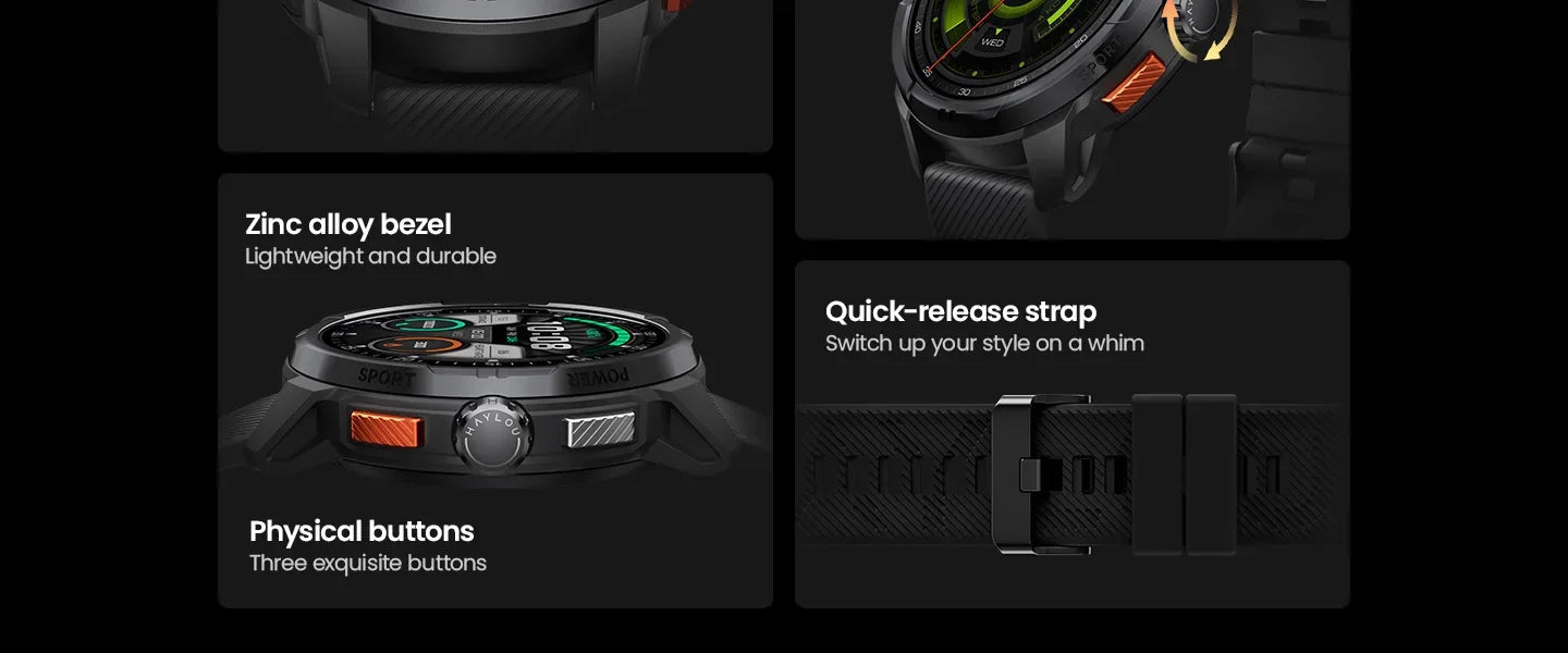 HAYLOU Solar Ultra GPS Smart Watch 1.6” AMOLED Display 60Hz Refresh Rate Bluetooth Calls 5ATM Water Resistance Sports Smartwatch - Evallys.com